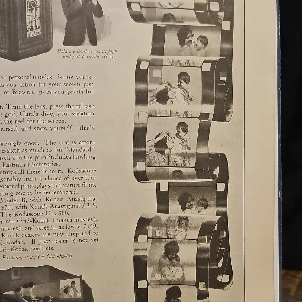 Kodak Motion Picture Camera Advertisement - Black and White - 1926
